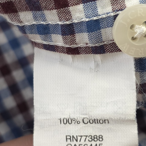 J Crew Shirt Large Blue Red Check Long Sleeve Button Down Cotton - Picture 7 of 9